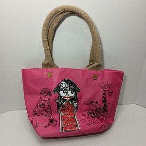 Marc By Marc Jacobs Tote Bag MJ Miss Marc Pirate Pink Printed Nylon